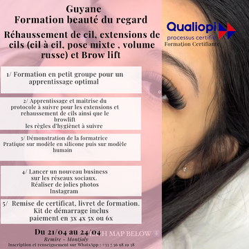 GUYANE -Formation débutante beauté du regard du 21/04 au 24/04